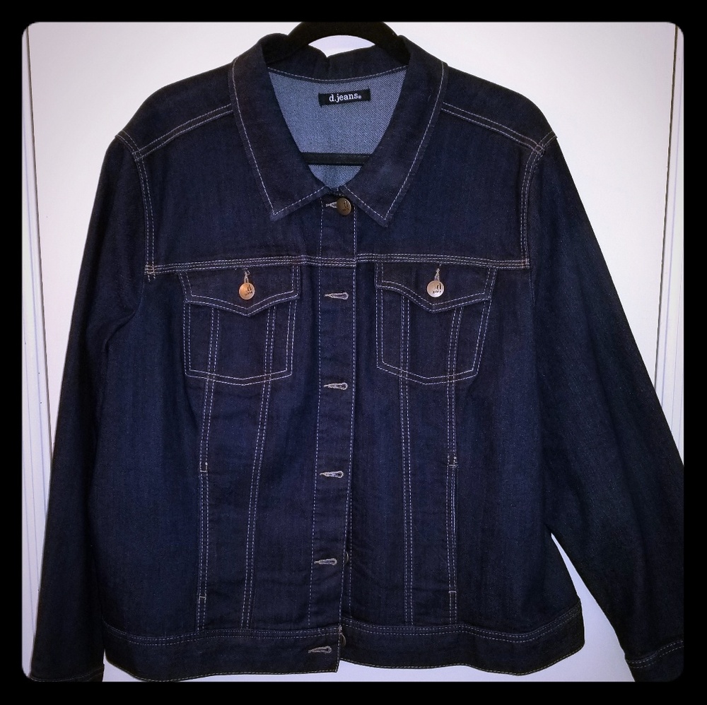 d.jeans 2X Dark Denim Jacket NWOT